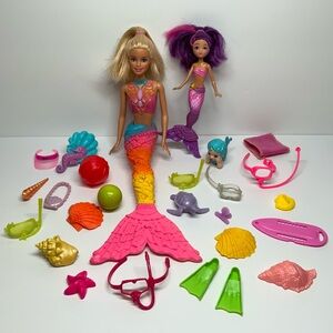 Mattel Barbie Dreamtopia Mermaid Ocean Sea Shells Diving Beach Accessories Lot